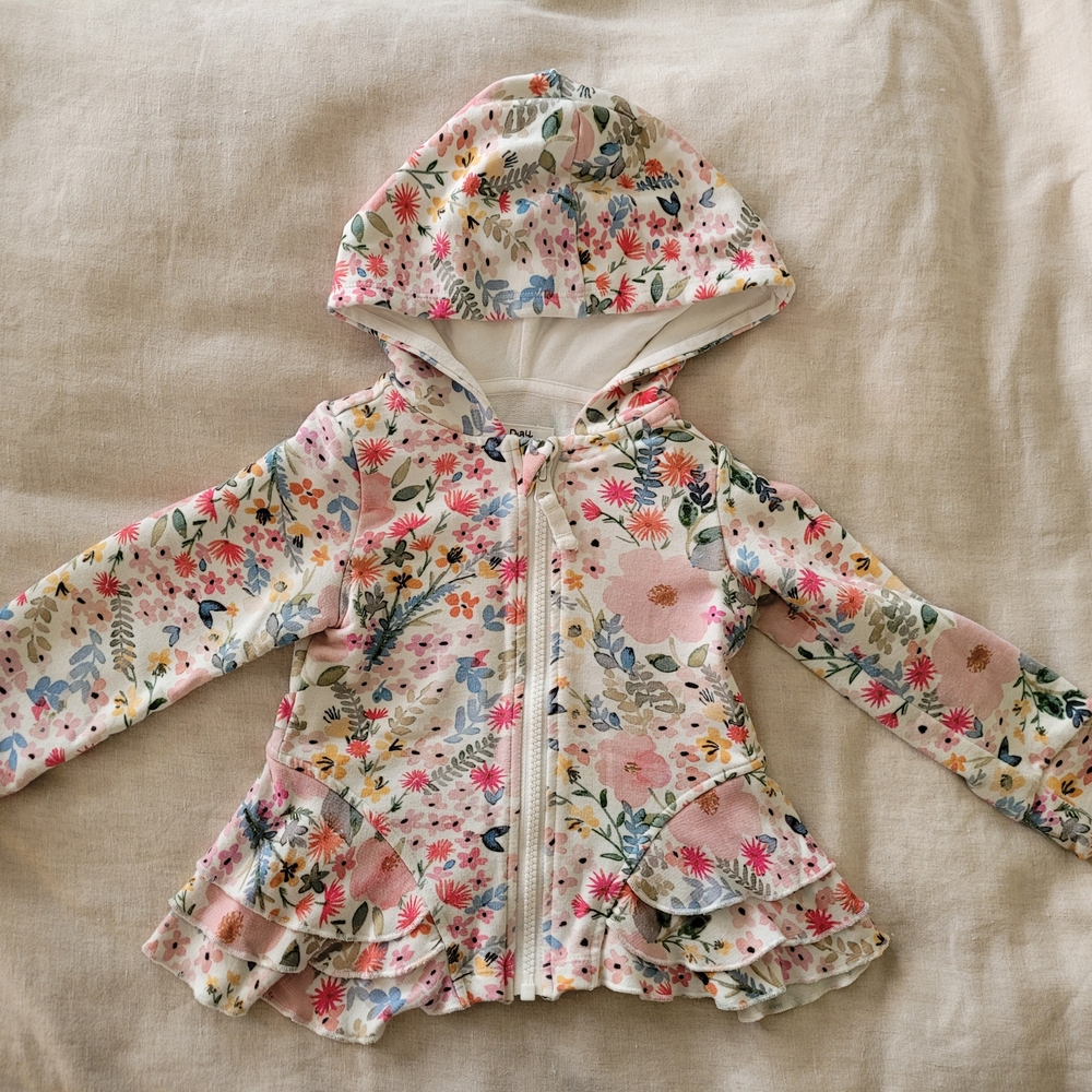 Little Sleepies Plat Floral Hooded Toddler Jacket